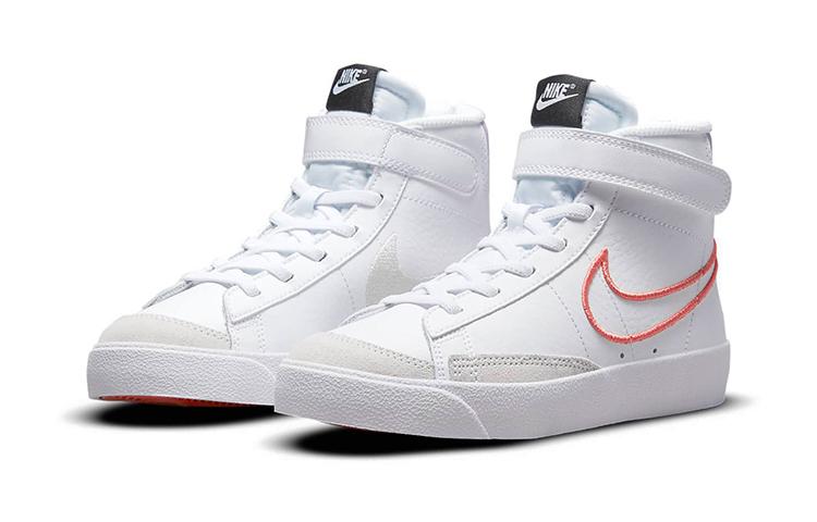 Nike Кроссовки для скейтбординга Blazer 77 SE, износостойкие, нескользящие, средней высоты, Бело-серо-фиолетовые DJ0266-100