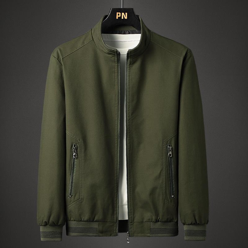 Новая мужская куртка из стираного хлопка, молодежная, с воротником-стойкой, мужская верхняя куртка, мужская