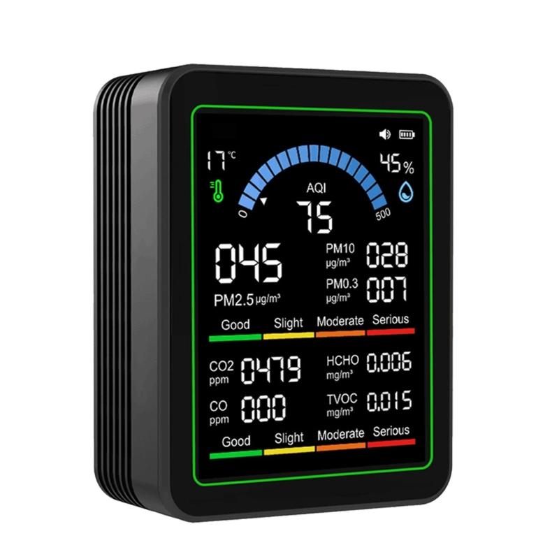 Мониторы качества воздуха, для помещений, обнаруживают PM2.5, CO2, PM10, PM1.0, Формальдегид, ЛОС, Температуру и Влажность, Тест качества воздуха