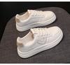 Маленькие белые туфли женские 2025 весна и осень новые популярные универсальные кожаные легкие нескользящие на плоской подошве спортивные студенческие кеды для скейтборда женские