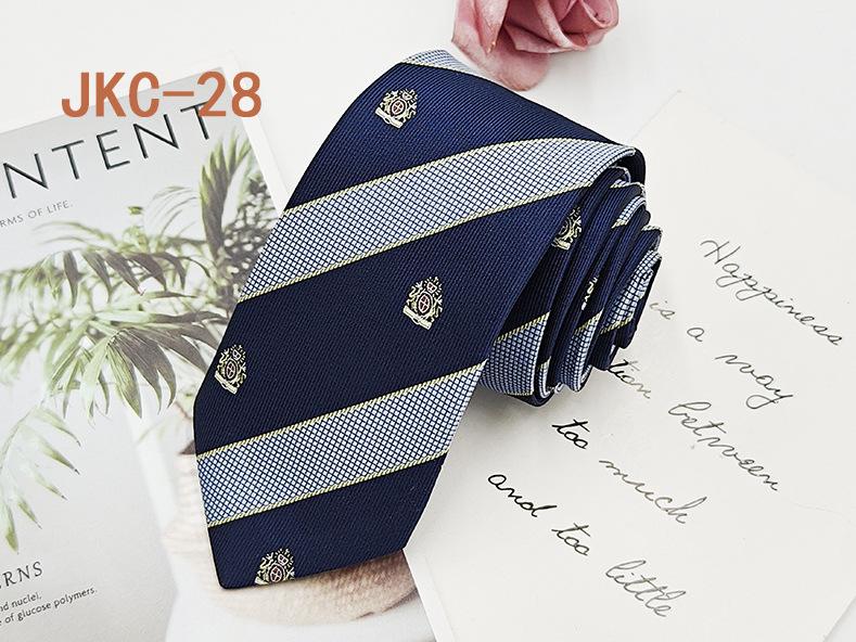 Галстук ручной работы JK Uniform Tie для мальчиков и девочек - 7 см полосатый жаккардовый модный аксессуар