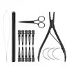 Pro Hair Extension Pliers Kit Weft Application Set Hair Loop Tool Grippers Sewing Thread Needles Seam Ripper Salon Supplies
