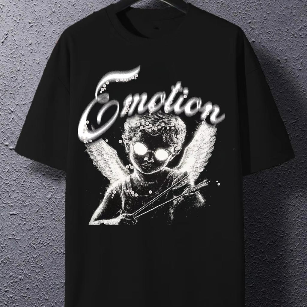 Летние футболки с коротким рукавом и стразами с надписью для мужчин и женщин, уличная одежда, хлопок, свободный крой, круглый вырез, топы, оверсайз, унисекс