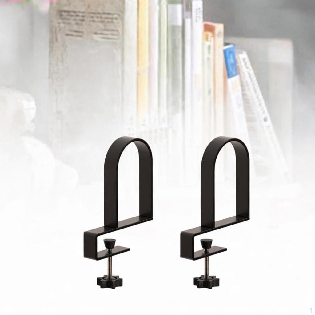 2 Pieces Bookends for Shelves ,Non Skid,Heavy Duty,Modern Clamp On Adjustable Book Shelf Holders