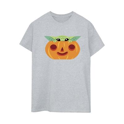 Женская/дамская футболка Grogu Pumpkin Boyfriend
