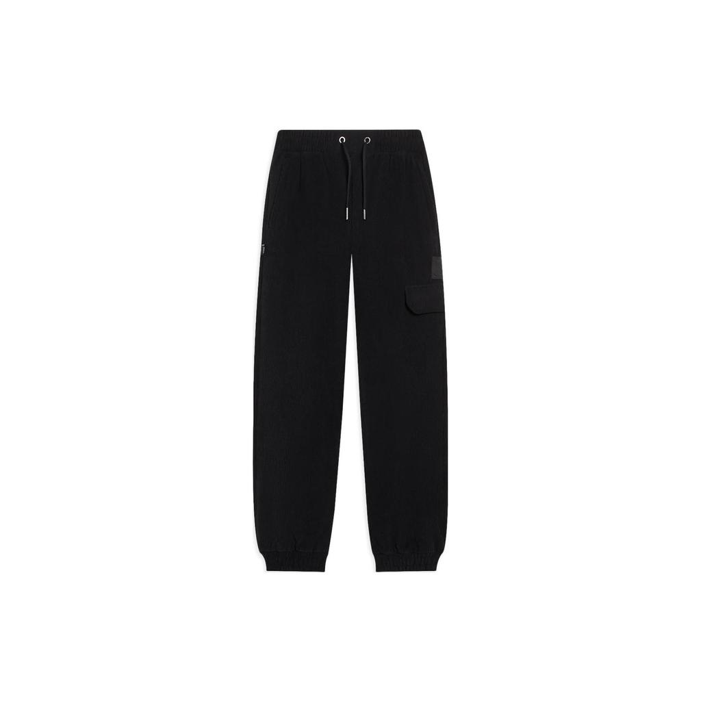 Li-Ning Wade Series Solid Color Logo Patch Joggers Men Bottoms Black AKXSB25-1