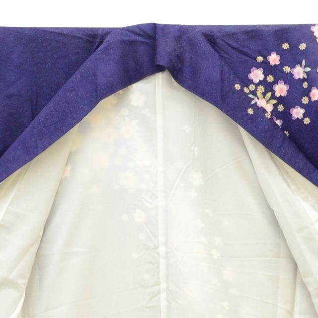 Used Recycled Kimono Furisode Pure Silk LL Size Tall Large Size Tall Size Slightly Plump L Length 174.2cm Sleeve Length 69cm Tailored Purple Flower