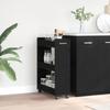Mobile Black Storage Cabinet On Wheels, Storage Rack for Small Kitchen Space, Corner Storage Rack for Hallway, Living Room and Bathroom, 60x22x79 Cm