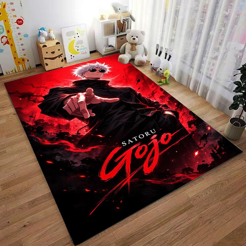 "Anime Style Satoru Gojo Carpet with Red and Black Design Pattern" Suitable for use as an anti-slip for living room bedroom sofas