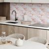 Printed Vinyl Tile Set Marble Pattern with Accents 9x30x30 cm