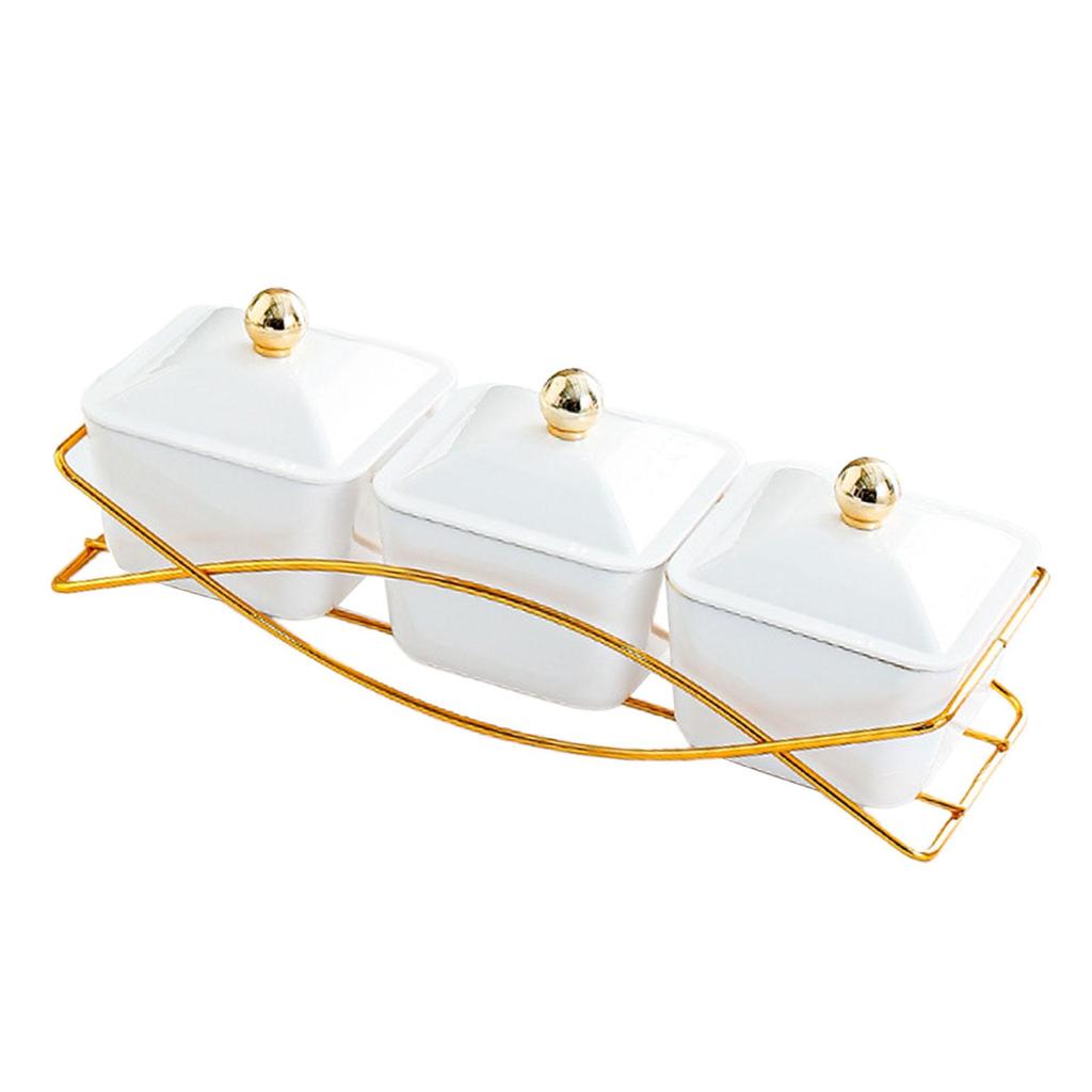 Nordic Fruit Snacks Serving Platter with Lid Storage Container Dried Fruit Tray for Home Kitchen Sweet Cookies Nuts Party