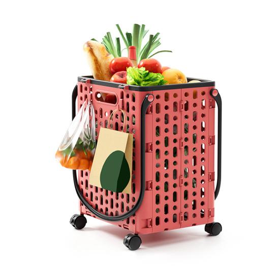 Yousheng Складная тележка для покупок Складная хозяйственная тележка с поворотными колесами на 360 градусов Легкая складная тележка на колесиках с крючками для продуктов