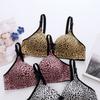 Underwear Women's No Steel Ring Bra Plus Size Bra Thin Gather-up Type Breast Beautiful Back Leopard Pattern Women Plus Size Underwear