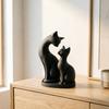 Фигурка Черного Кота 3D Печать Статуэтка Мамы и Котенка Милая Скульптура Животного для Настенной Полки Настольного Декора Подарки для Любителей Кошек