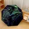 Alien Xenomorph Windproof Auto 8 Rib Folding Umbrella Portable Outdoor Parasol
