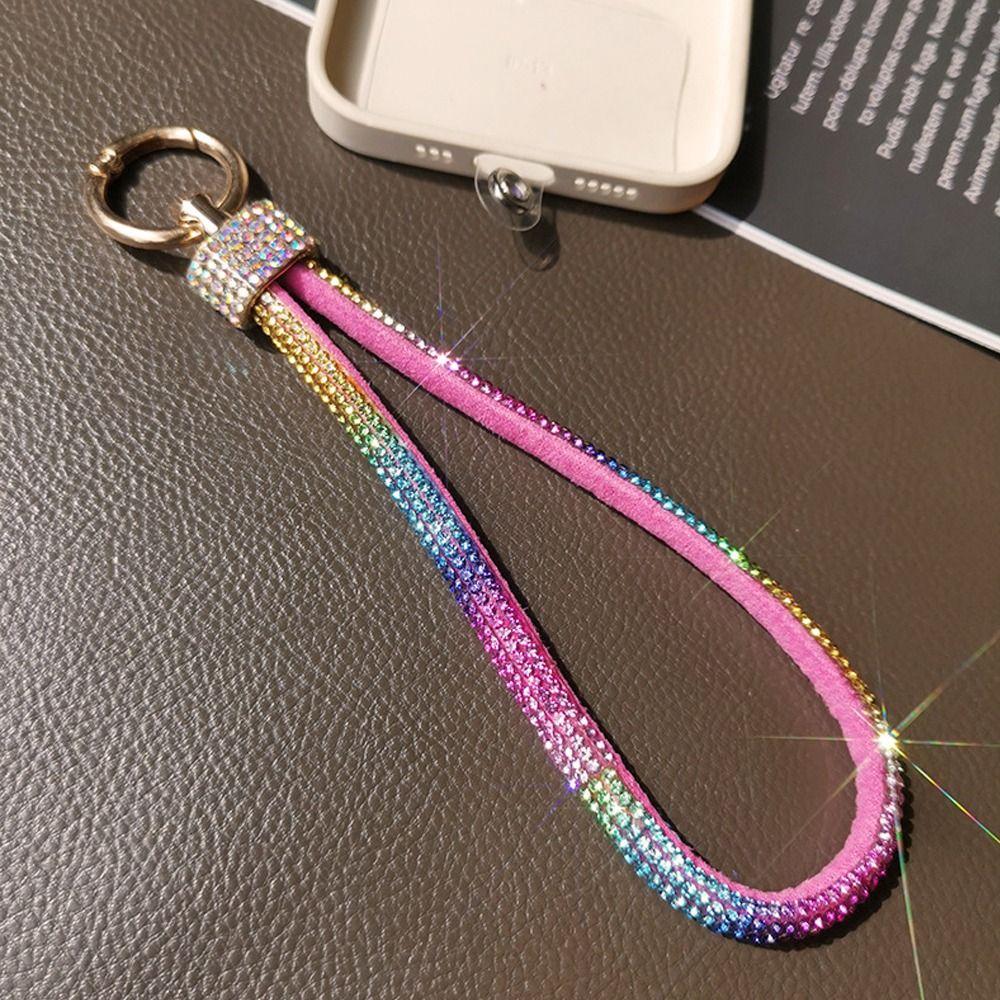 Bling Bling Rhinestone Phone Lanyard Keychain Wrist Straps Luxury Hanging Cord  Phone Accessories