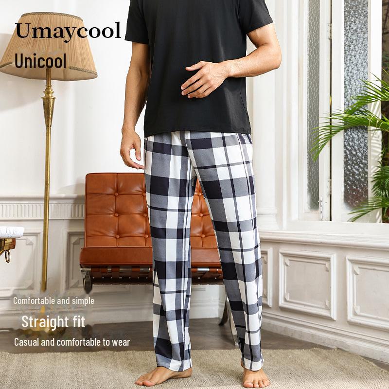 Men's Loose Fit Plaid Pajama Pants - Autumn/Winter Casual Sleepwear