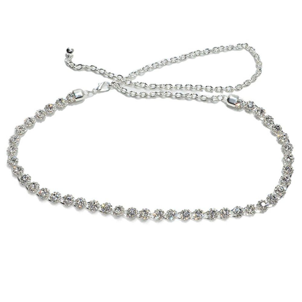 Джинсы Декоративные утягивающие пояса Роскошный тонкий пояс Металлическая цепочка Пояс со стразами