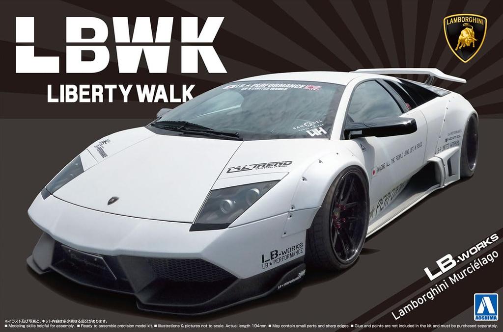 Aoshima Bunka Kyozai Серия Liberty Walk 20 LB Works Lamborghini Murcielago 1 Пластиковая модель 1/24 Нет. Вер.