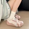 Pink Retro Flat-bottomed Ballet Style Moral Training Shoes Women's 2025 New Spring Versatile Skirt Casual Forrest Gump Board Shoes
