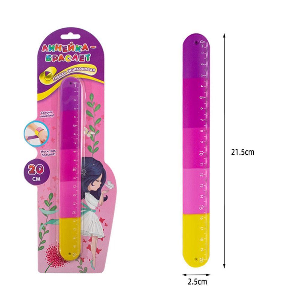 Fidget Clap Ring Straight Ruler Drawing Drafting Stress Relief Snap Ring Bracelet Ruler Silicone Anxiety Relief