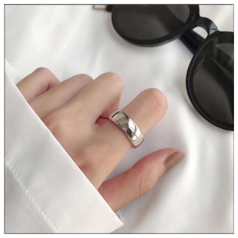 Stylish Adjustable Open Ring Pure Silver Fashionable Thick Band Unique Design