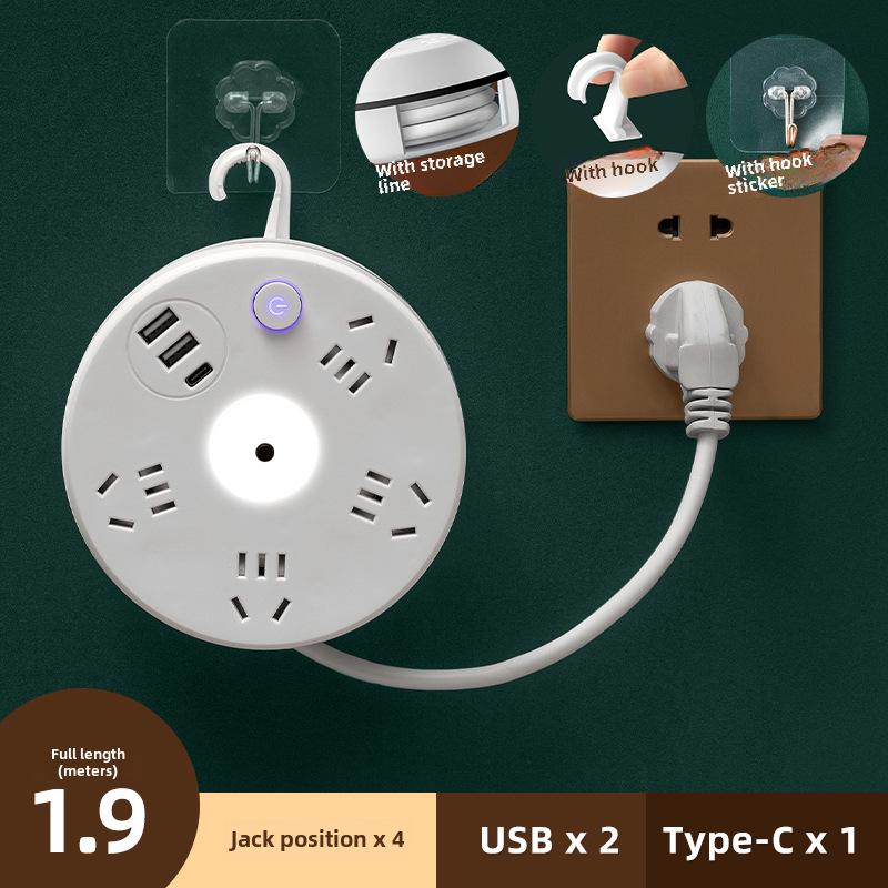 Умная розетка с несколькими отверстиями и USB-ночником для дома и офиса
