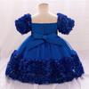 Baby Girl Sequin Flower Dresses Christmas Wedding Lace 1st Birthday Party Dress for Kids Toddler Children Formal Evening Costume