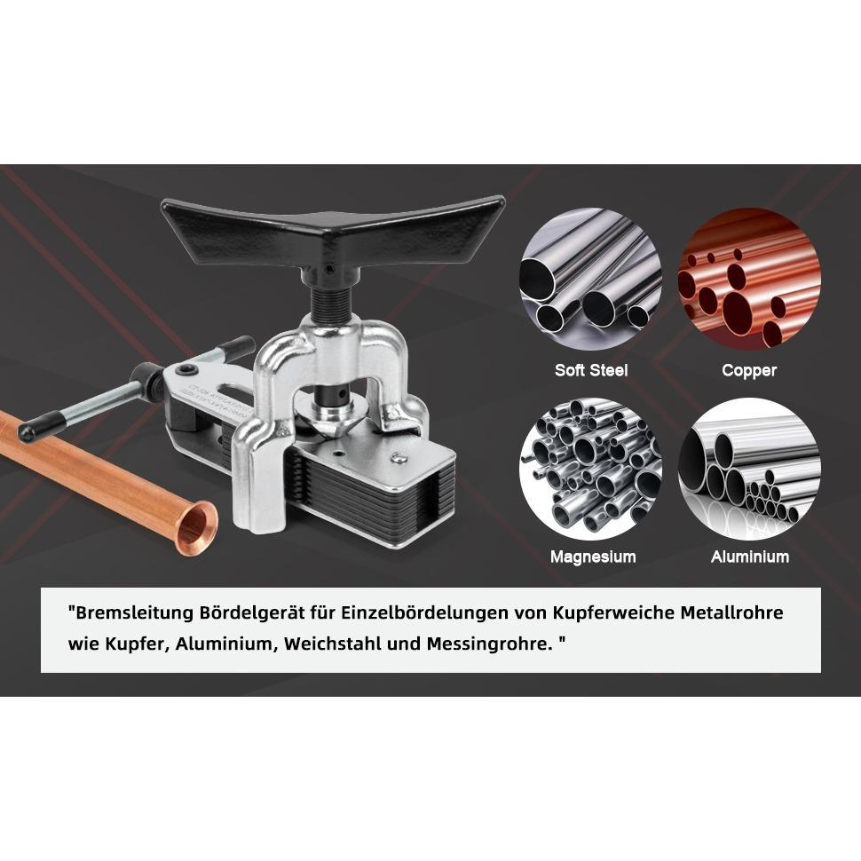 Развальцовочное устройство для кондиционирования воздуха 3/16 дюйма - 3/4 дюйма (4-19мм) Разрезанная медная труба Универсальный инструмент для развальцовки тормозных трубок Устройство для развальцовки тормозных трубок