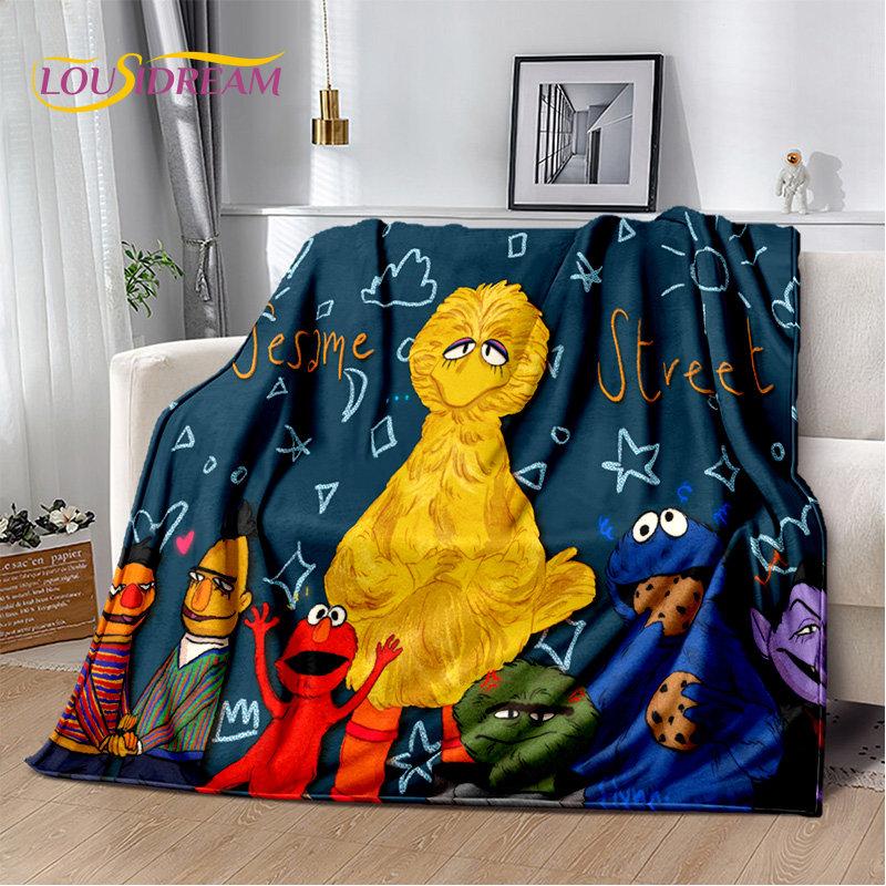 TV Sesame Street Cute Cartoon Soft Plush Blanket,Flannel Blanket Throw Blanket for Living Room Bedroom Bed Sofa Picnic Cover Kid