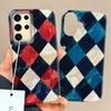 Korean Splicing Grid Pattern Vortex Texture Phone Case for Samsung Galaxy S25 Edge S24 S23 S22 S21 S20 FE Plus Ultra Tpu Cover