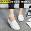 Весна 2025, новые женские туфли на плоской подошве, корейская версия повседневных кожаных кед, мокасины, легкие белые туфли