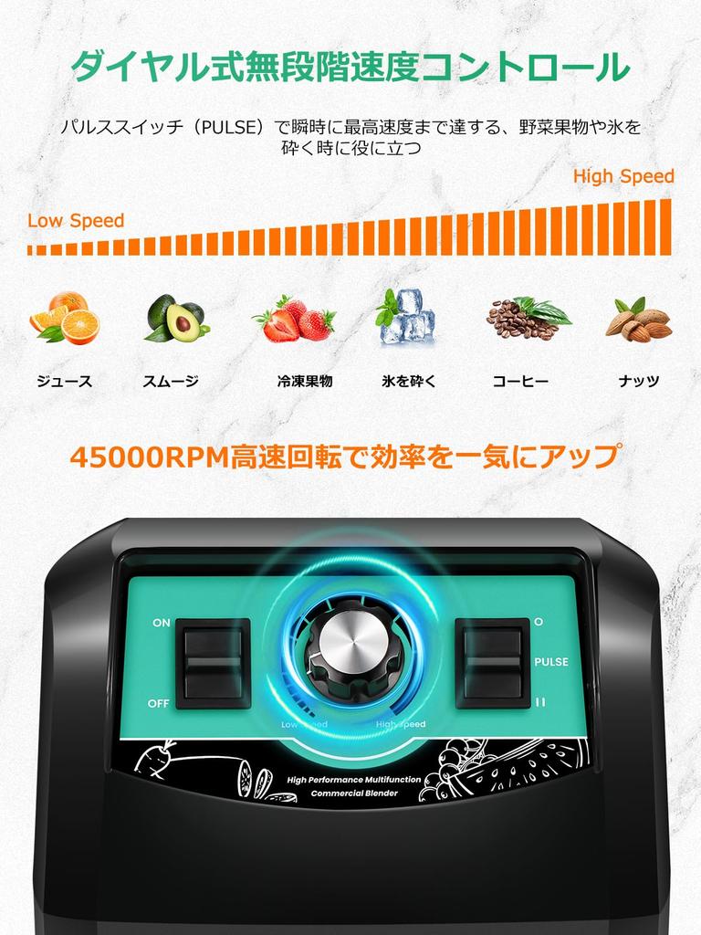 Блендер Huanyu 2200 Вт, 3 л, коммерческий миксер, большая емкость, высокая скорость вращения, многоцелевой, один блок, может измельчать лед, миксер для сока, сертификация PSE