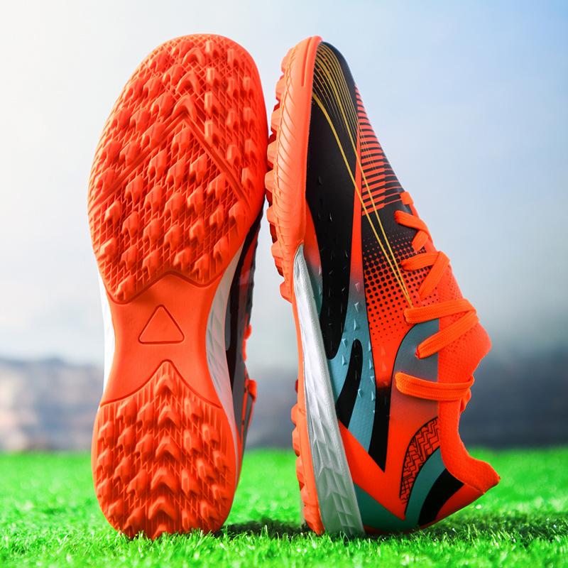 2025 новые детские футбольные бутсы мужские спортивные соревновательные тренировочные бутсы искусственный газон носок горловина плоская подошва TF шипы