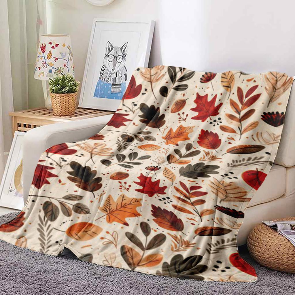 Cute Cartoon Pumpkin Print Halloween Throw Blanket for Couch And Bed - Soft Cozy Sofa Blanket for Fall And Thanksgiving Gifts