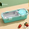 2/3 Compartment Lunch Box Stainless Steel Bento Box with Soup Bowl Portable Children's Snack Box Food Storage Container
