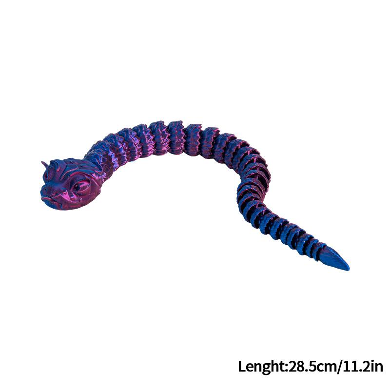 3D Printed Figures Movable Joint Snake Decoration Creative Reptile Snake Fish Tank Landscaping Figurines Crafts Gift Ornament
