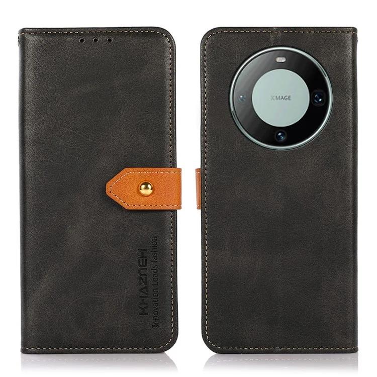 For Huawei Mate 60 Cowhide Texture Leather Flip Cover Anti-Shock Wallet Phone Case