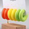 New Korean Multicolored Wide C-Shape Acrylic Hoop Earrings 3 Pair/Set Neon Geometric Moon Earrings Statement Jewelry for Women
