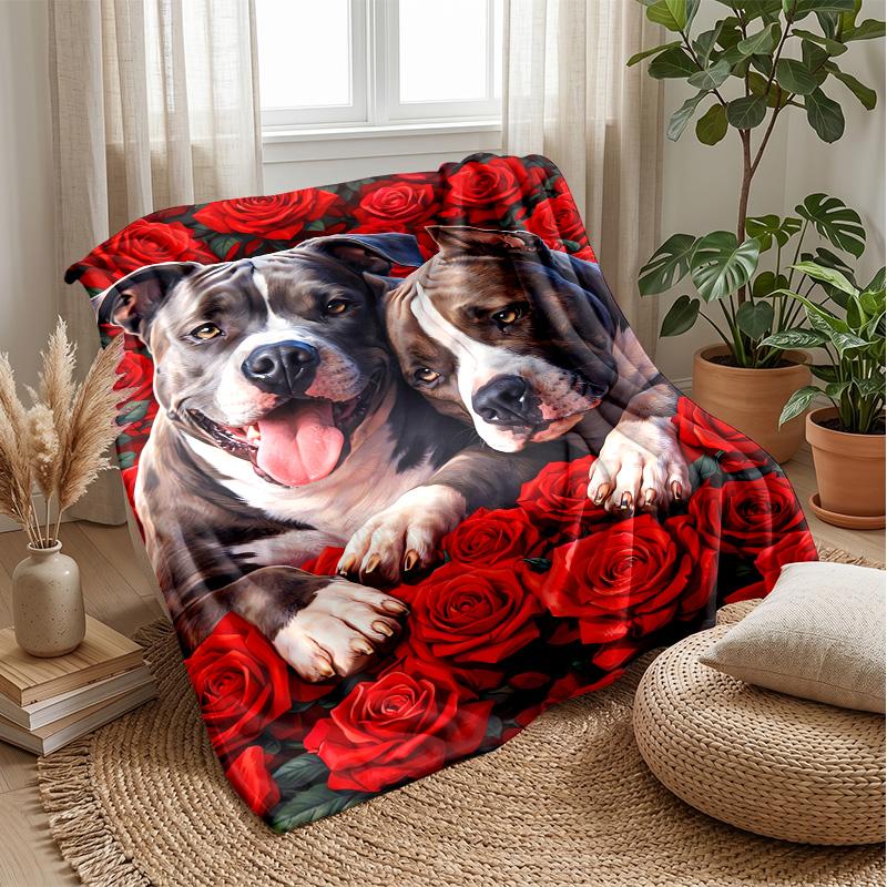 Sunglass Dog Holding Soccer Ball Theme blanket Lightweight Warm Flannel Blanket Decorative Throw Blanket for Home Decoration