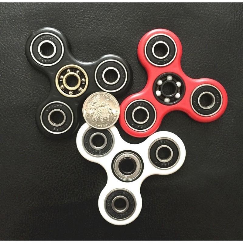 Tri Fidget Hand Spinner Triangle Brass Metal Colorful Finger Toy For Focus And Stress Relief