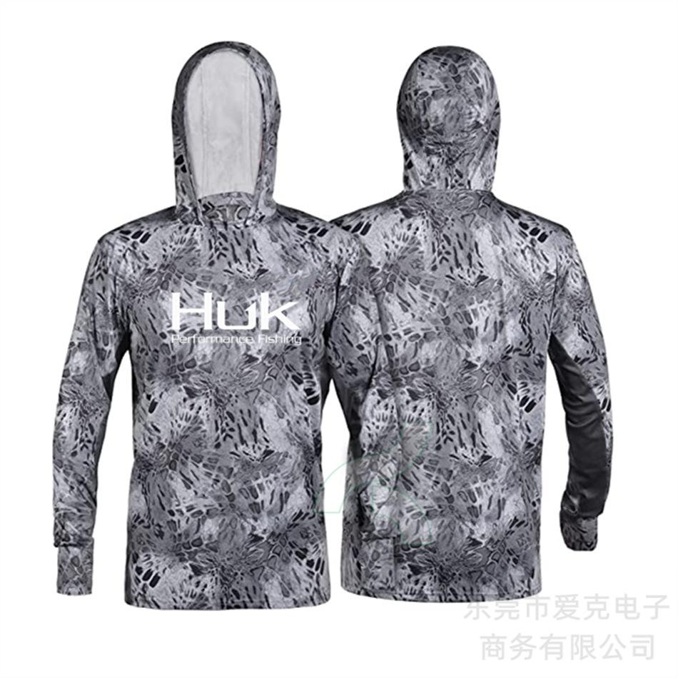 Рыболовный костюм HUK мужская толстовка летняя защита от солнца с длинным рукавом рыболовная футболка с маской для активного отдыха рыболовная рубашка