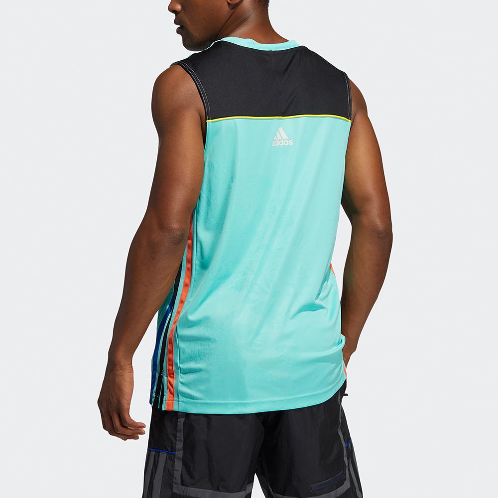 Adidas Harden Logo Fitness Training Basketball Tank Men Tops Acid-Green GP9792