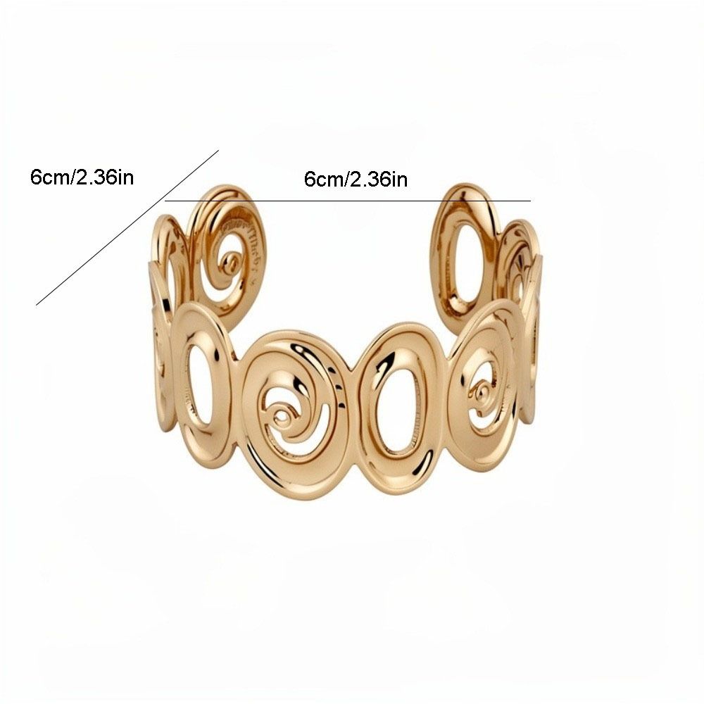 Metal Cuff Bangle Bracelet Non-Fading Women Wristband Fancy Spiral Arm Bracelet Party