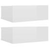 VidaXL Floating Bedside Tables 2pcs, Wall-Mounted Bedside Cabinet, Nightstand, Bedroom Furniture Home Interior, 800319
