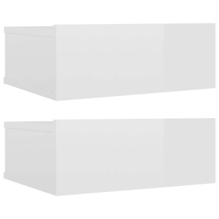 VidaXL Floating Bedside Tables 2pcs, Wall-Mounted Bedside Cabinet, Nightstand, Bedroom Furniture Home Interior, 800319