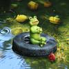 Floating Frog Ornament Waterproof Detailed Pool Decor Frog Sculpture Eco-friendly Floating Figurine Craft for Pond Pool Fish Tank