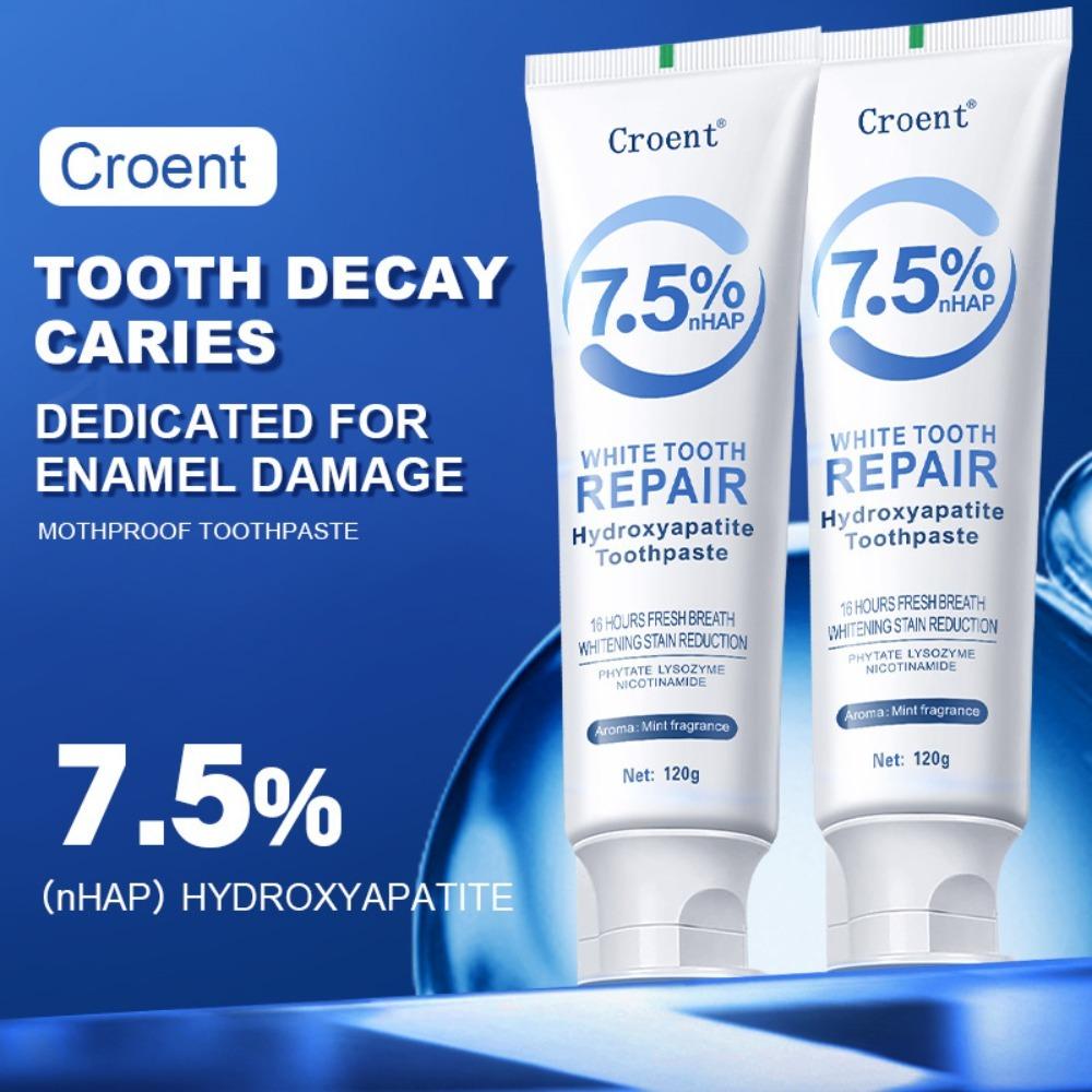 Croent Hydroxyapatite Whitening Toothpaste | Stain Removal | Yellow Teeth Correction | Fresh Breath