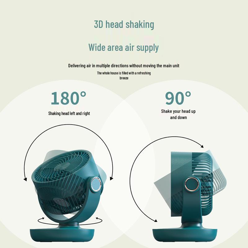 New Mini Oscillating Desk Fan: USB Rechargeable with Remote Control