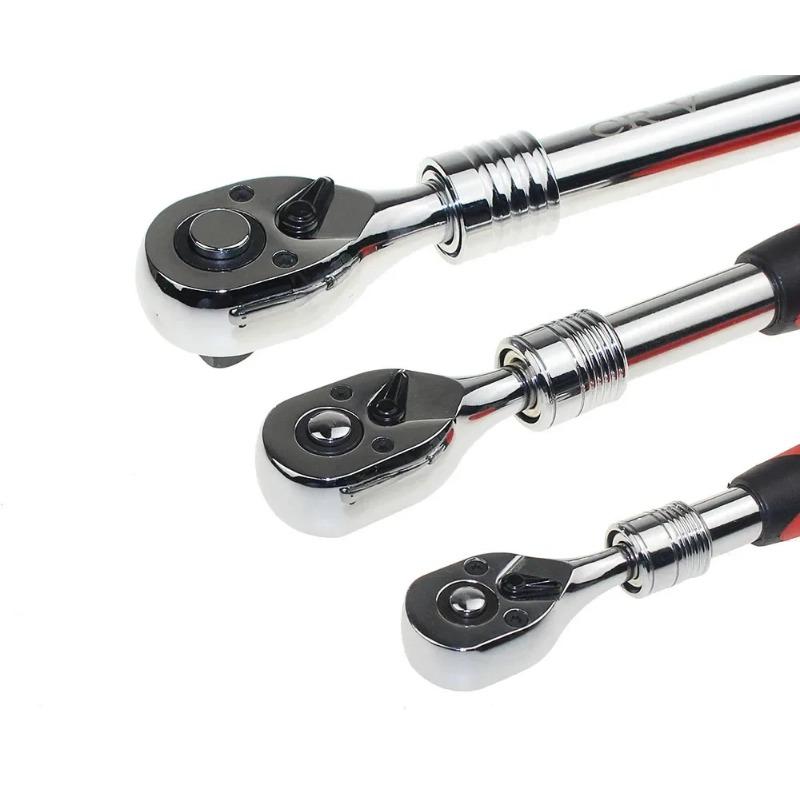 72 Teeth High Torque Crv Ratchet Torque Wrench 1/2“ 3/8” 1/4” Allen Wrench Length Extension Socket Wrench Auto Repair Tools